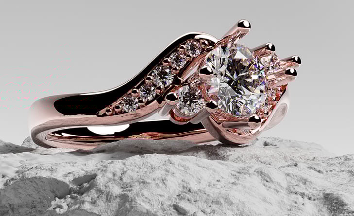 rose gold ring render